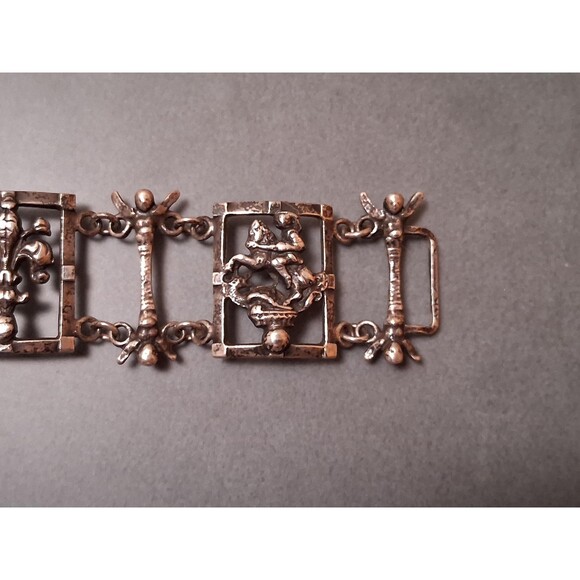 Vintage Guglielmo Cini Sterling Etruscan Bracelet Griffin Della Robbia - Picture 7 of 10